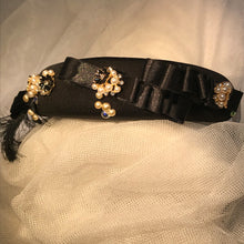 Load image into Gallery viewer, Black Headband with Ribbons and Decorations
