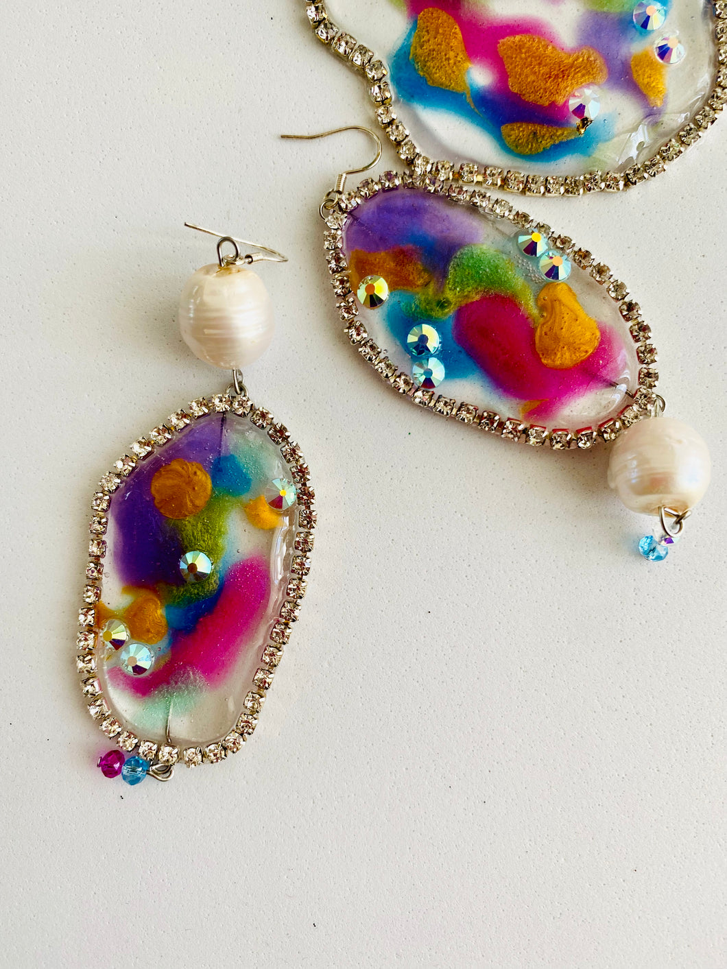 Rainbow & Pearls Earrings