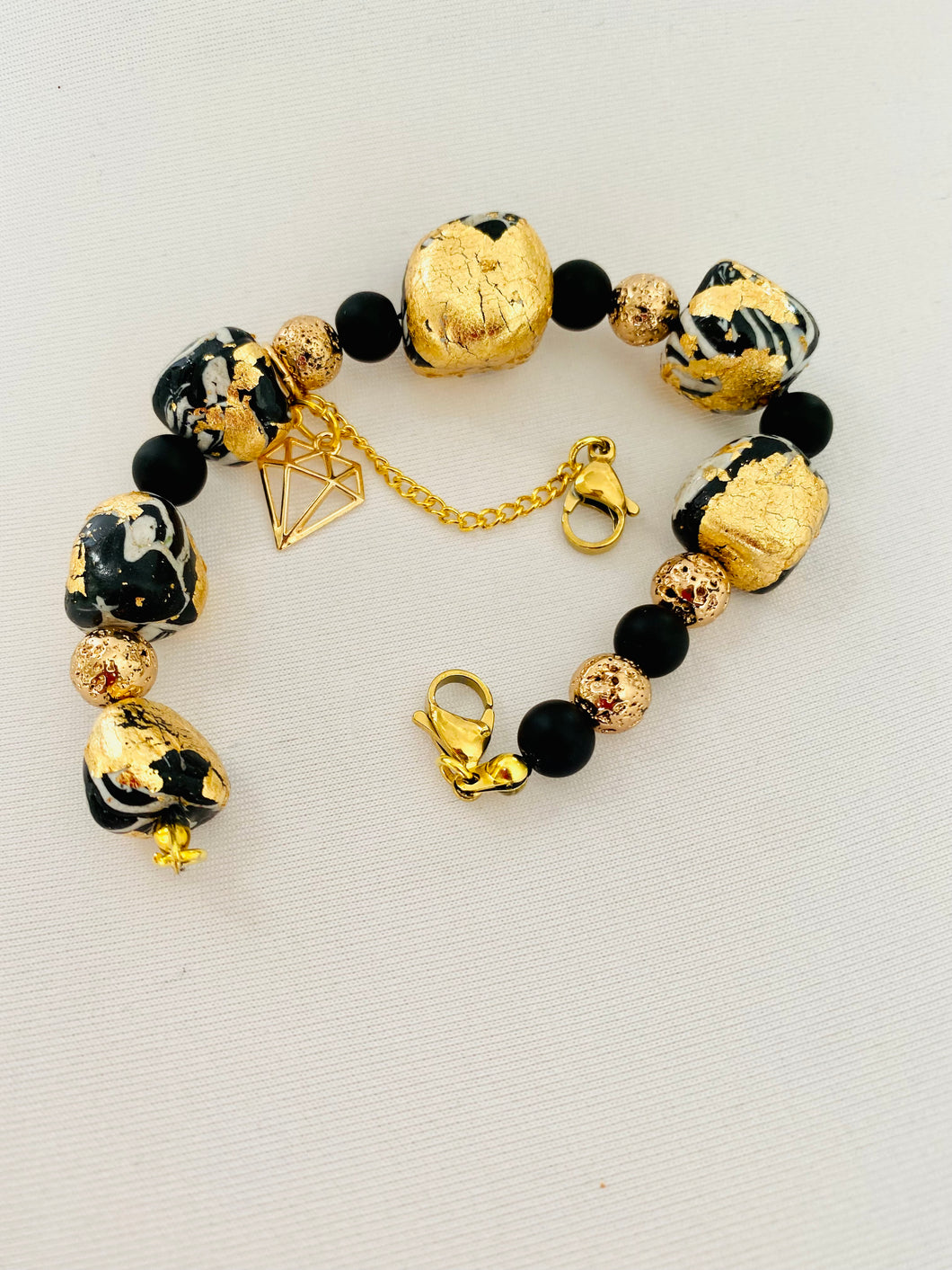 Trendy Black Gold Bracelet