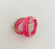 Load image into Gallery viewer, Pink Resin Ring with Rhinestones
